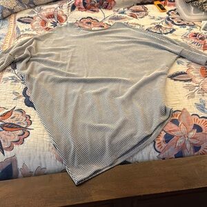 Asymmetrical Black and White Striped Dress